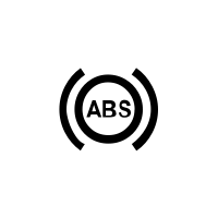 Lampka kontrolna układu ABS (układ zabezpieczający przed blokowaniem kół podczas hamowania).